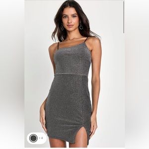Black and silver sparkly bodycon mini dress